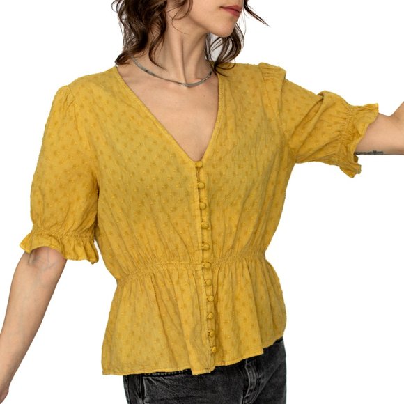 Madewell • Small • Short Sleeve Blouse • Yellow - Picture 8 of 8